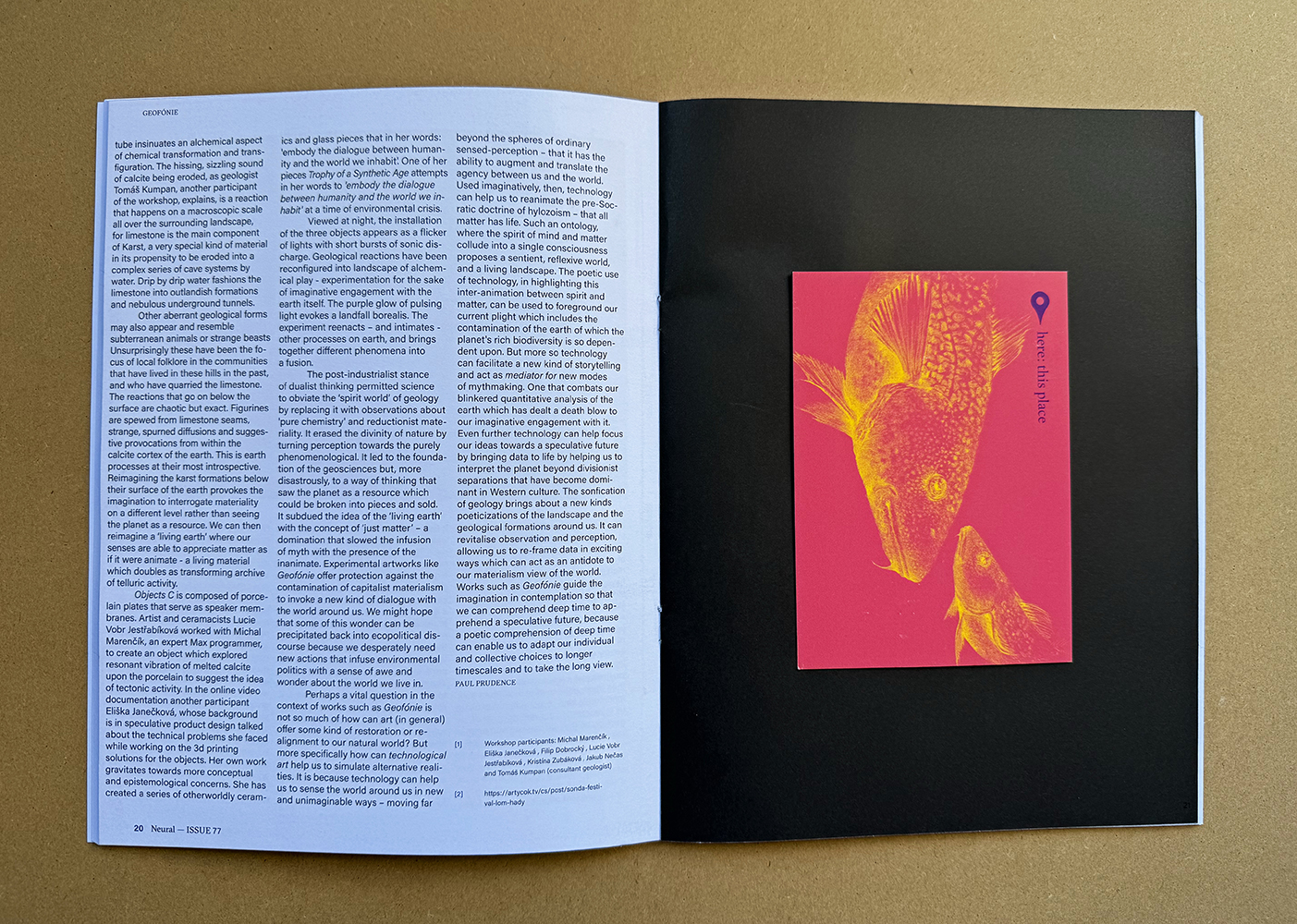 artist’s postcard “here:this place, a listening exercise